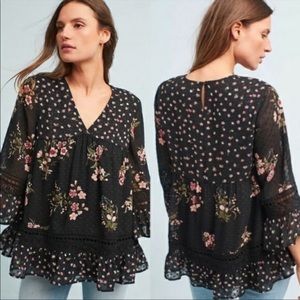 Anthro | MAEVE Steffy Bell Sleeve Blouse Size Medium